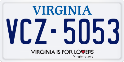 VA license plate VCZ5053