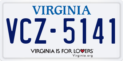 VA license plate VCZ5141