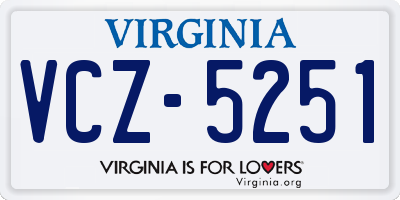 VA license plate VCZ5251