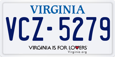 VA license plate VCZ5279