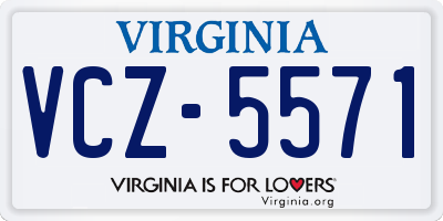 VA license plate VCZ5571