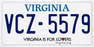 VA license plate VCZ5579