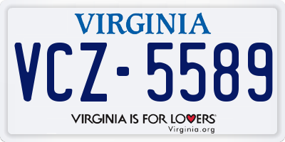 VA license plate VCZ5589