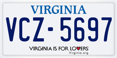 VA license plate VCZ5697