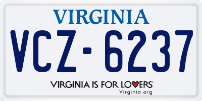 VA license plate VCZ6237
