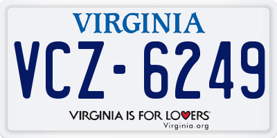 VA license plate VCZ6249