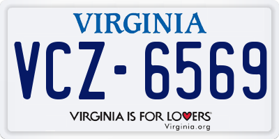 VA license plate VCZ6569