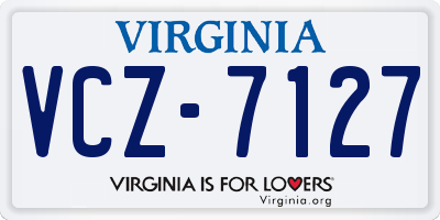 VA license plate VCZ7127