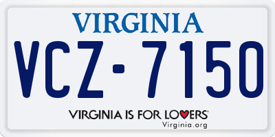VA license plate VCZ7150