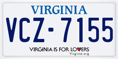 VA license plate VCZ7155