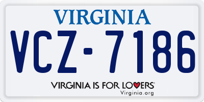 VA license plate VCZ7186