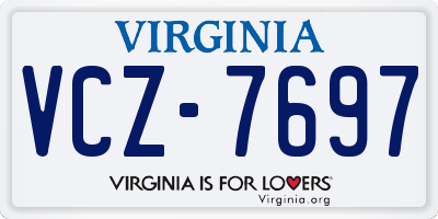 VA license plate VCZ7697