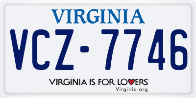 VA license plate VCZ7746