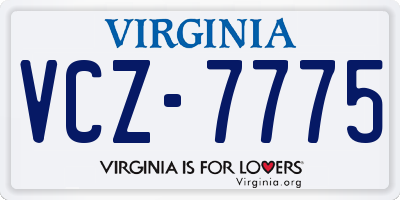 VA license plate VCZ7775