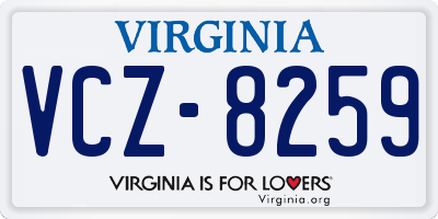 VA license plate VCZ8259