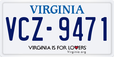 VA license plate VCZ9471