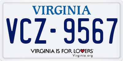 VA license plate VCZ9567