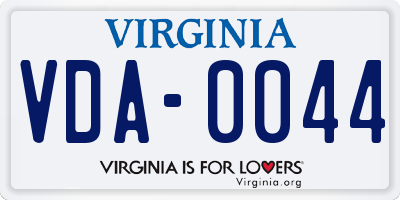 VA license plate VDA0044