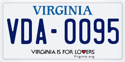 VA license plate VDA0095