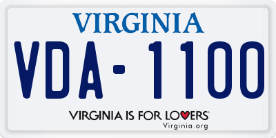 VA license plate VDA1100