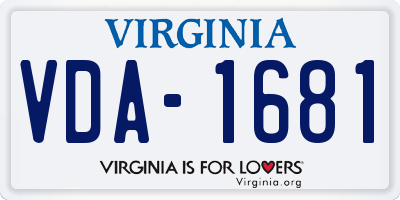 VA license plate VDA1681