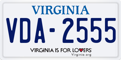 VA license plate VDA2555