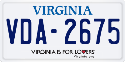 VA license plate VDA2675
