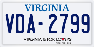 VA license plate VDA2799
