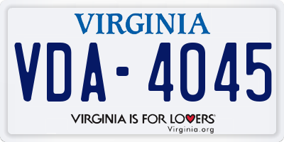 VA license plate VDA4045