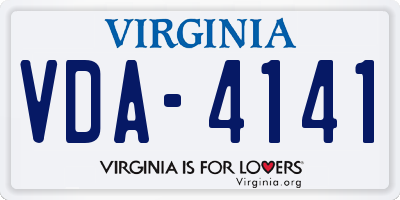 VA license plate VDA4141