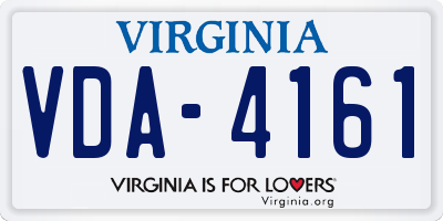VA license plate VDA4161