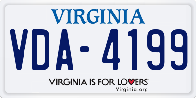 VA license plate VDA4199