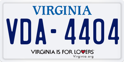 VA license plate VDA4404