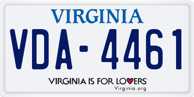 VA license plate VDA4461