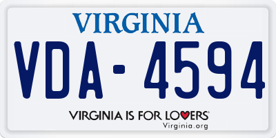 VA license plate VDA4594
