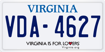 VA license plate VDA4627
