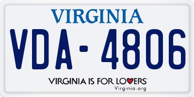 VA license plate VDA4806