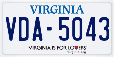 VA license plate VDA5043