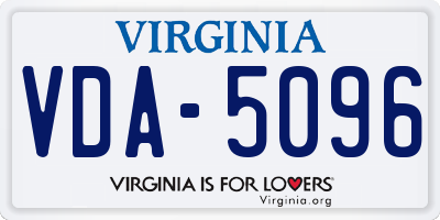 VA license plate VDA5096