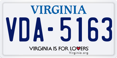 VA license plate VDA5163