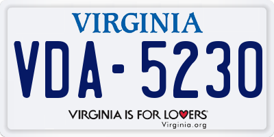 VA license plate VDA5230