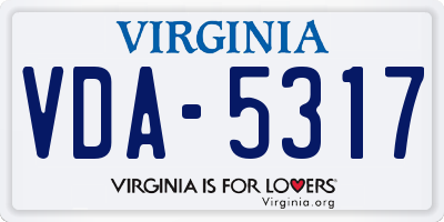 VA license plate VDA5317