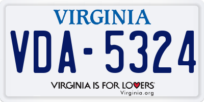 VA license plate VDA5324