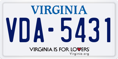 VA license plate VDA5431