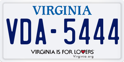 VA license plate VDA5444