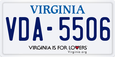 VA license plate VDA5506