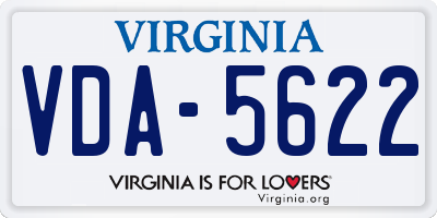 VA license plate VDA5622