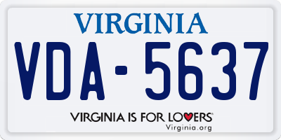VA license plate VDA5637