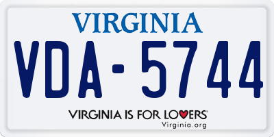 VA license plate VDA5744