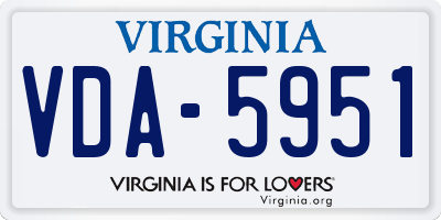 VA license plate VDA5951